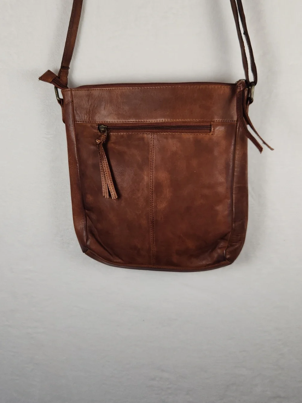 Estalon Brown Leather Crossbody Bag